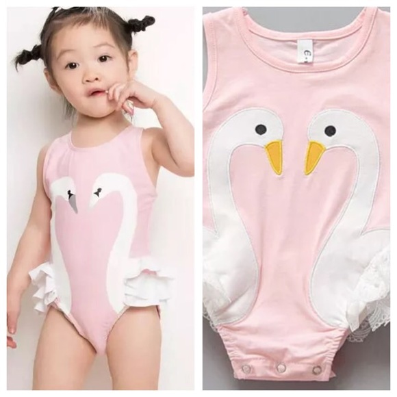 🎉 HP 3/14 🎉 Baby Girls Swan Bodysuit - Picture 3 of 3